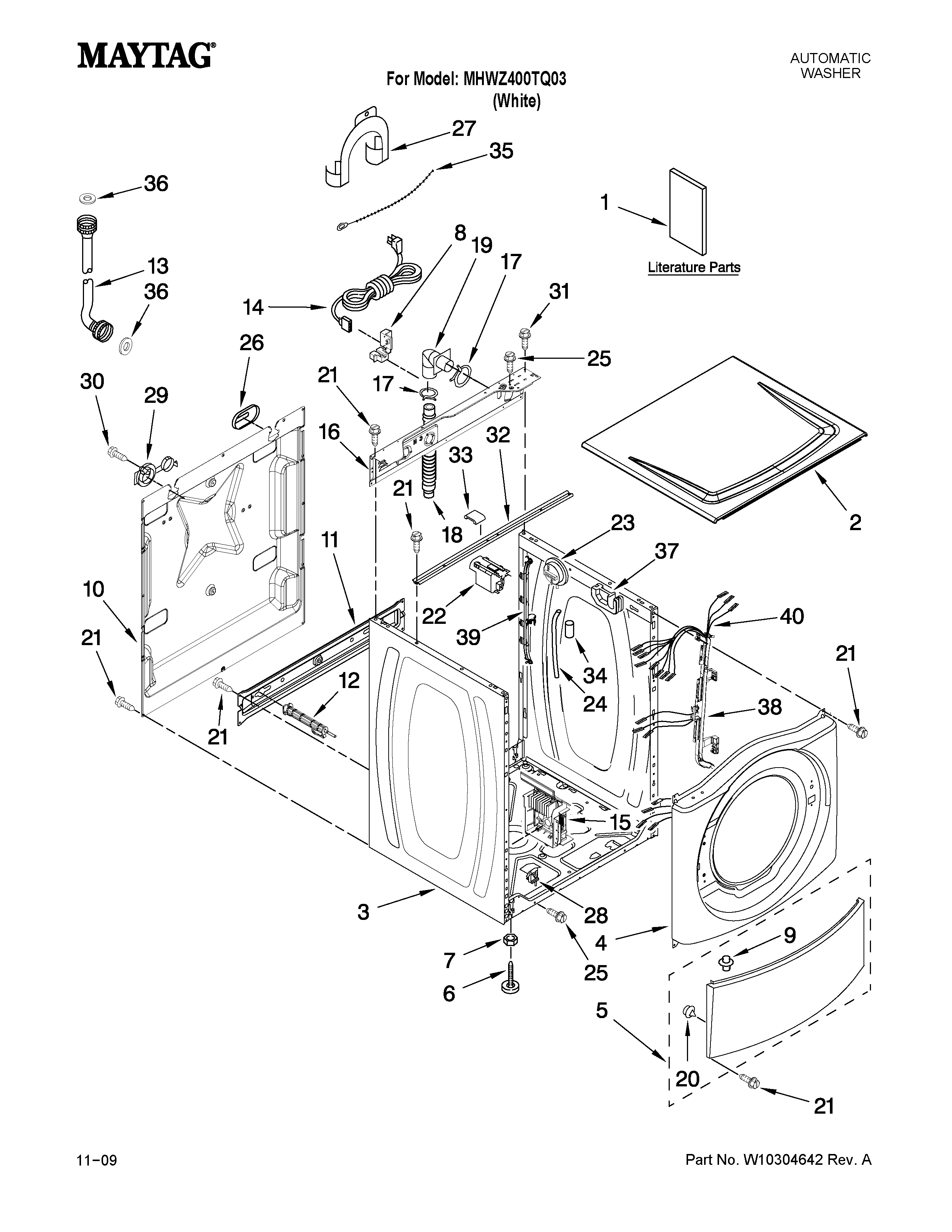 TOP AND CABINET PARTS