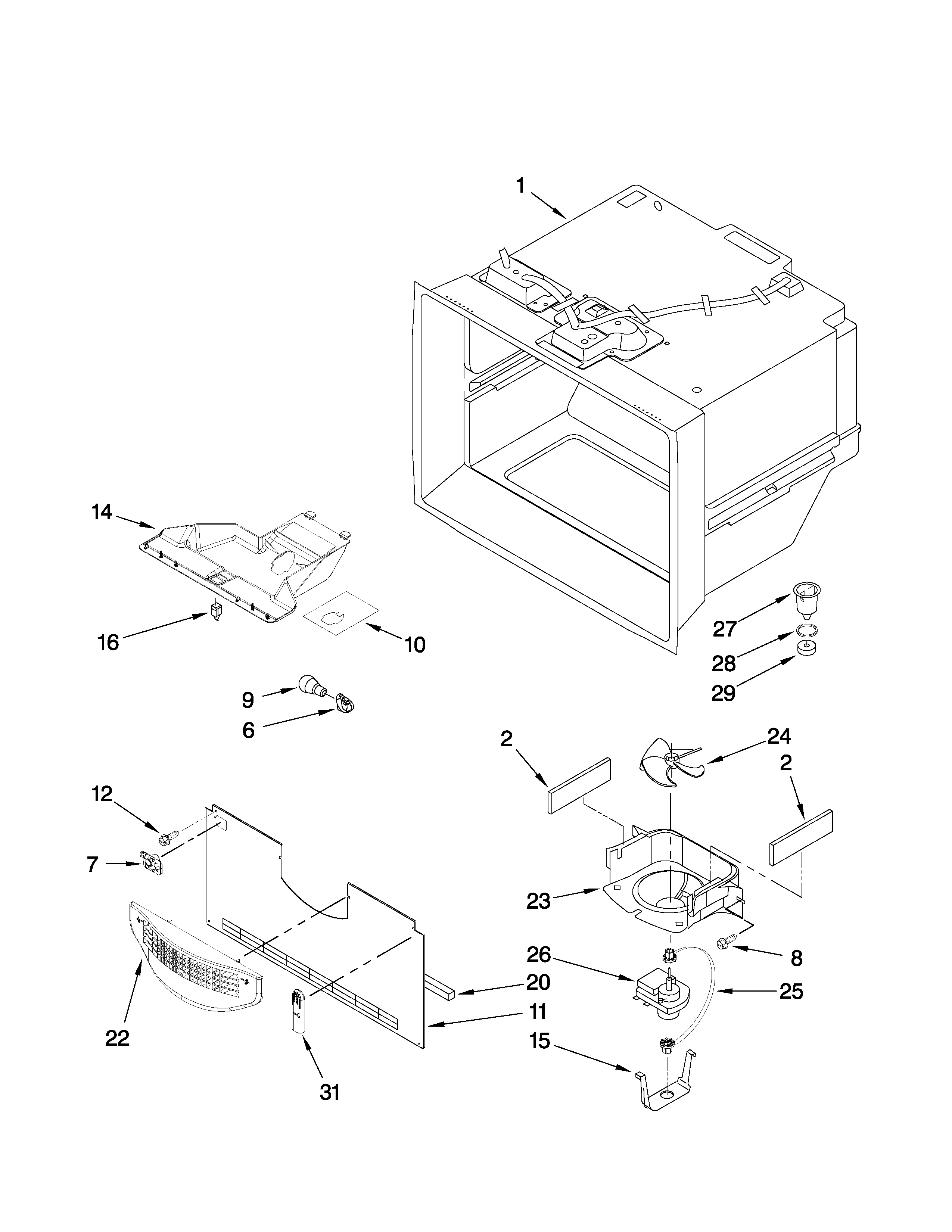Freezer liner parts