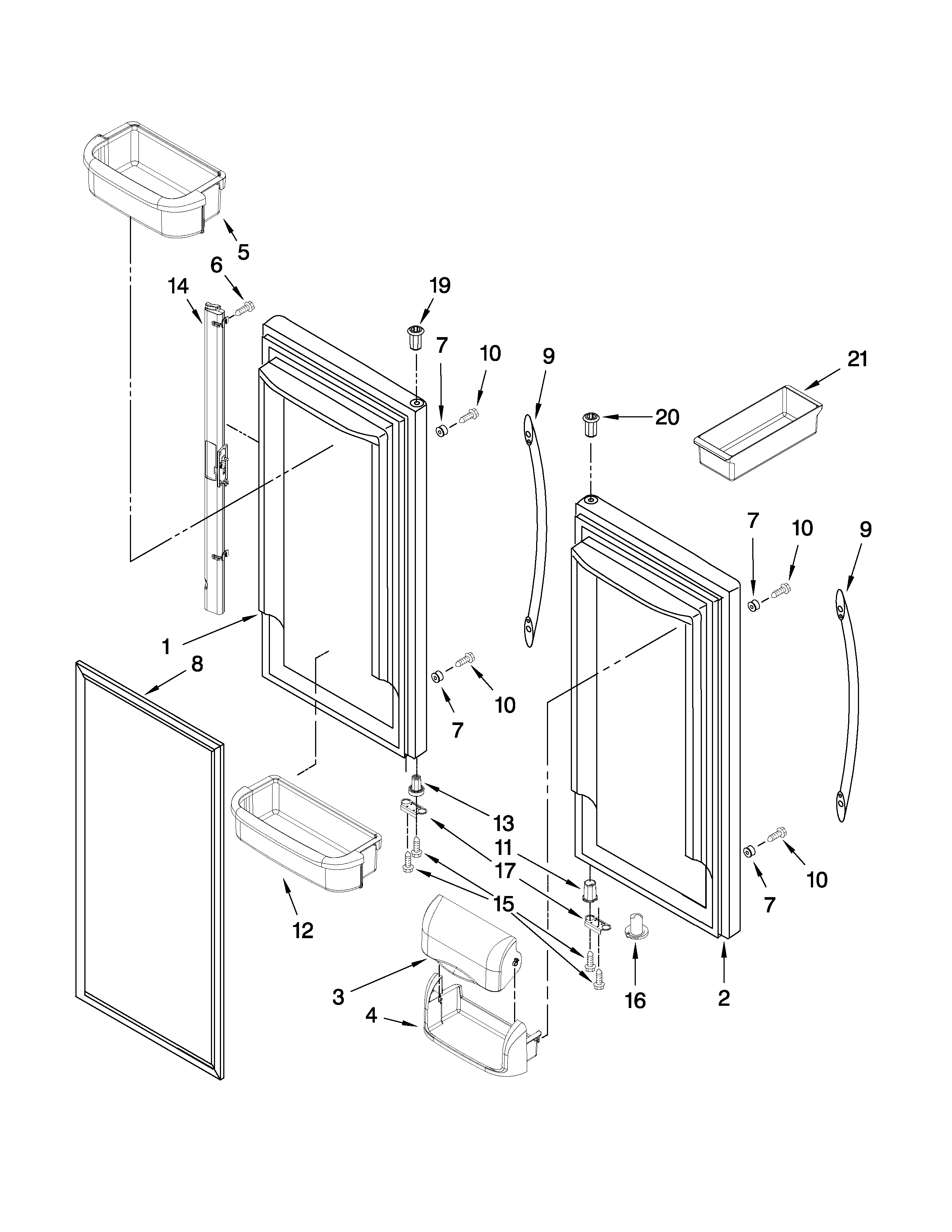 Refrigerator door parts