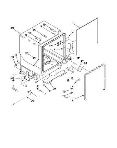 Tub and frame parts