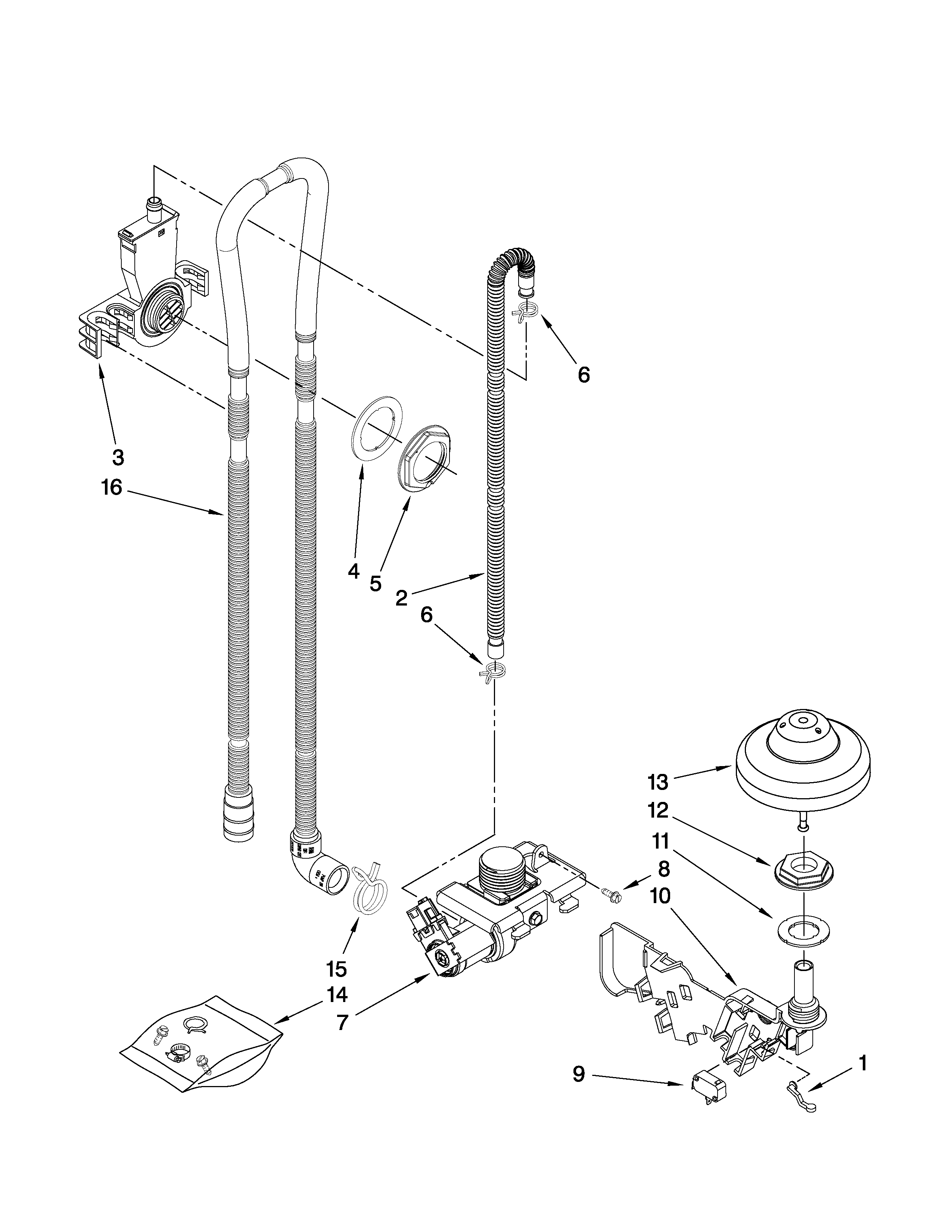 Fill, drain and overfill parts