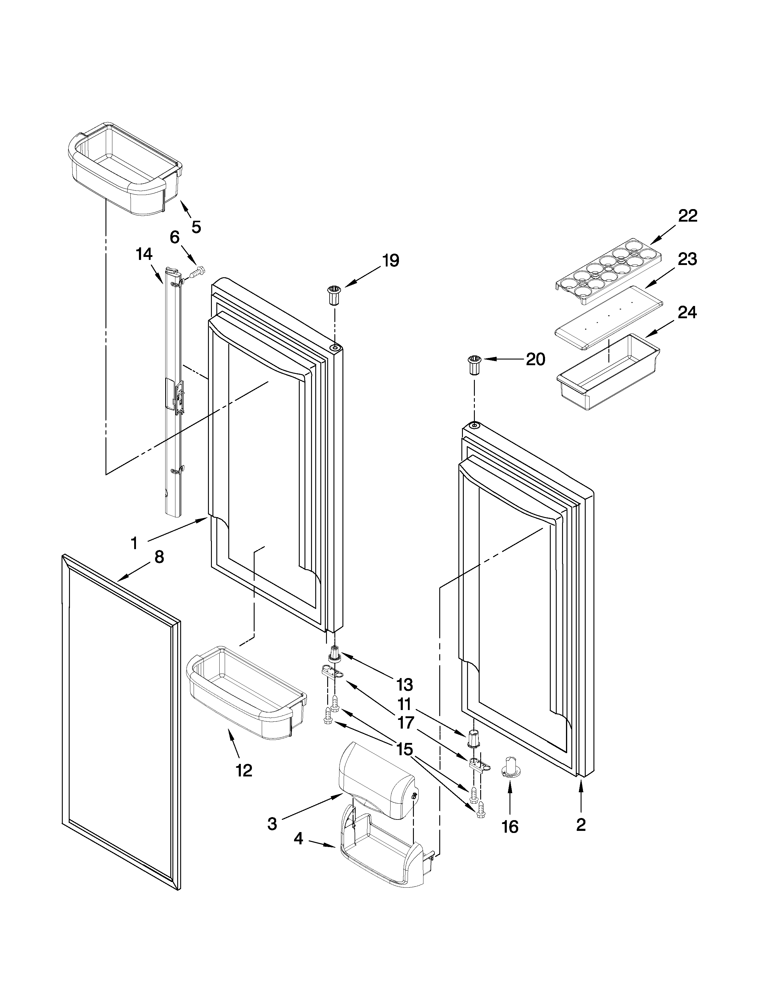 Refrigerator door parts