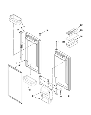 Refrigerator door parts