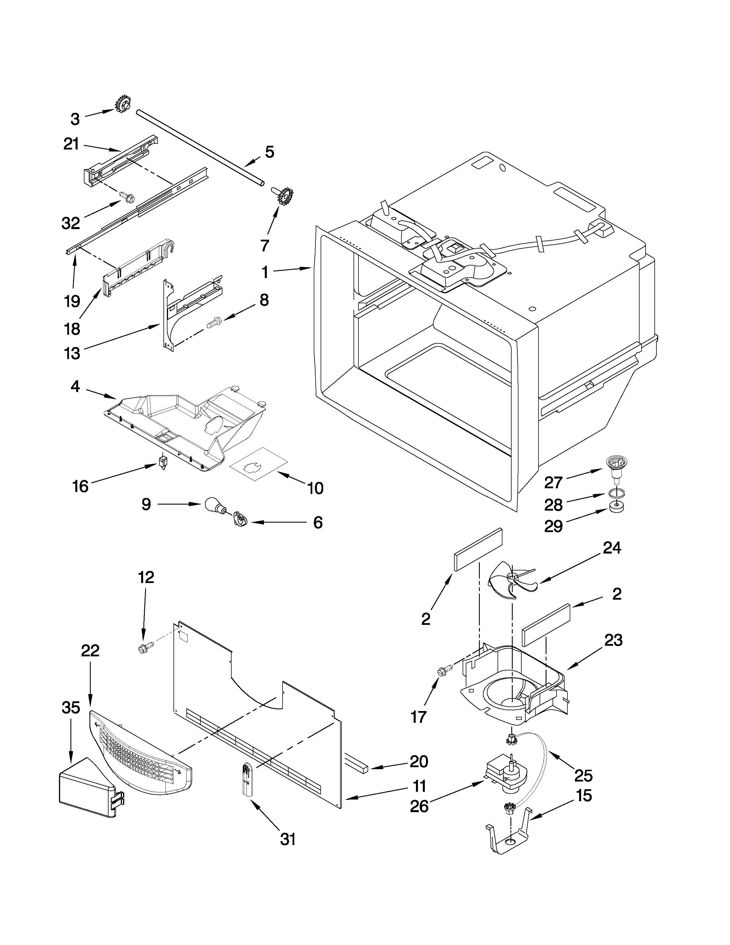 Freezer liner parts