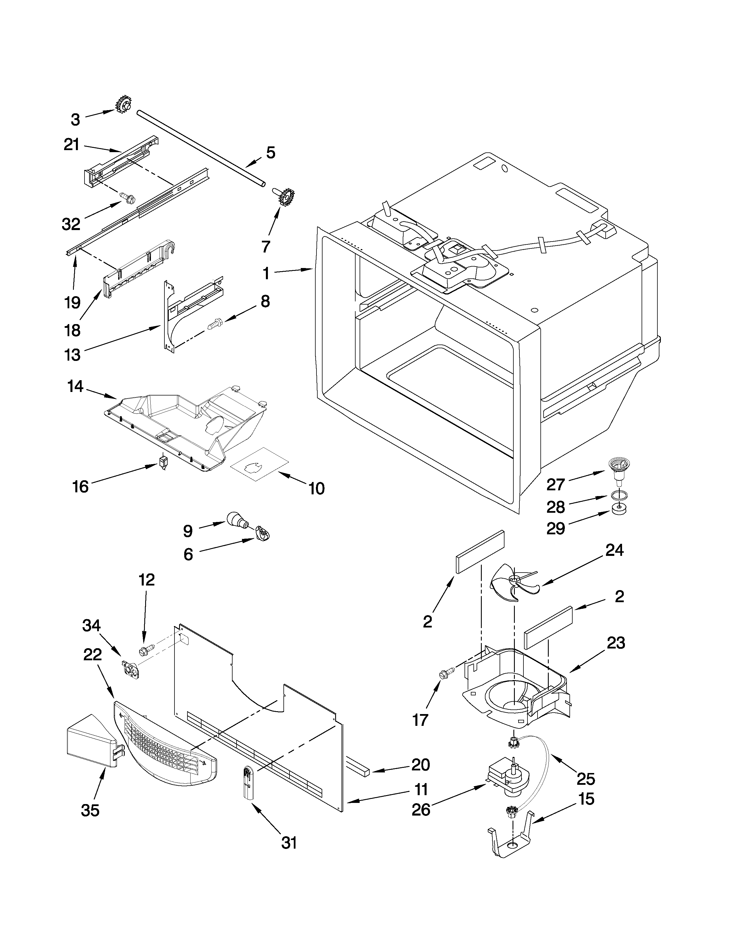 Freezer liner parts