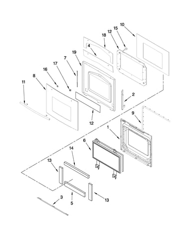 Oven door parts