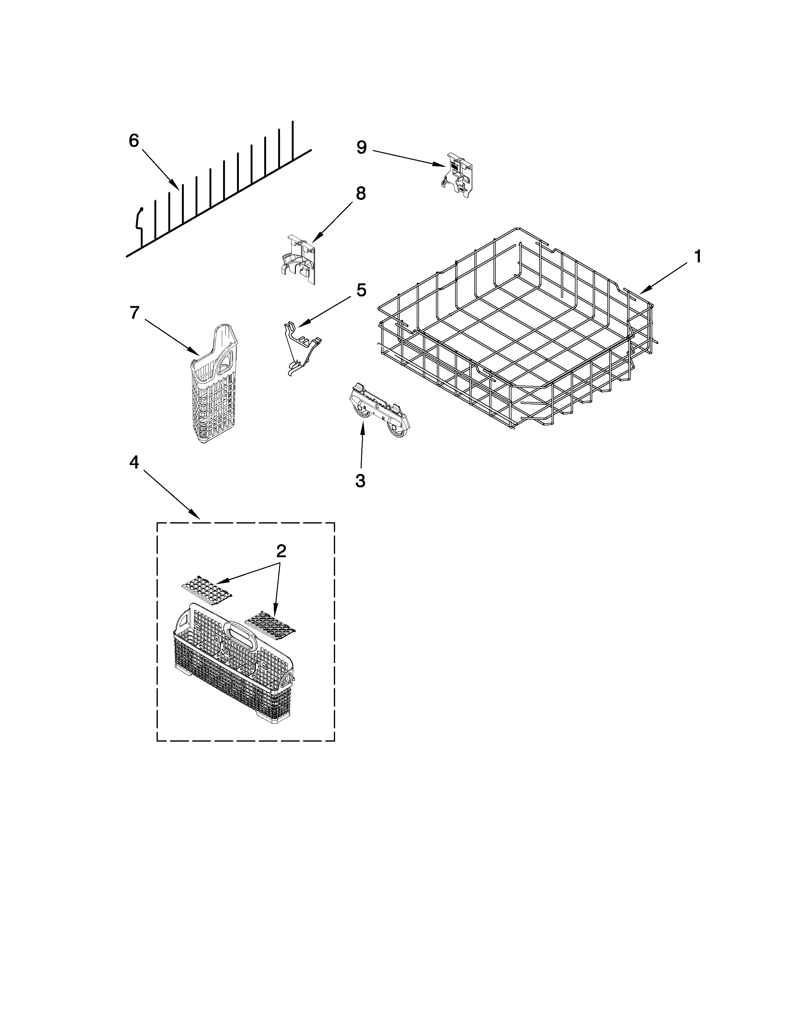 Lower rack parts