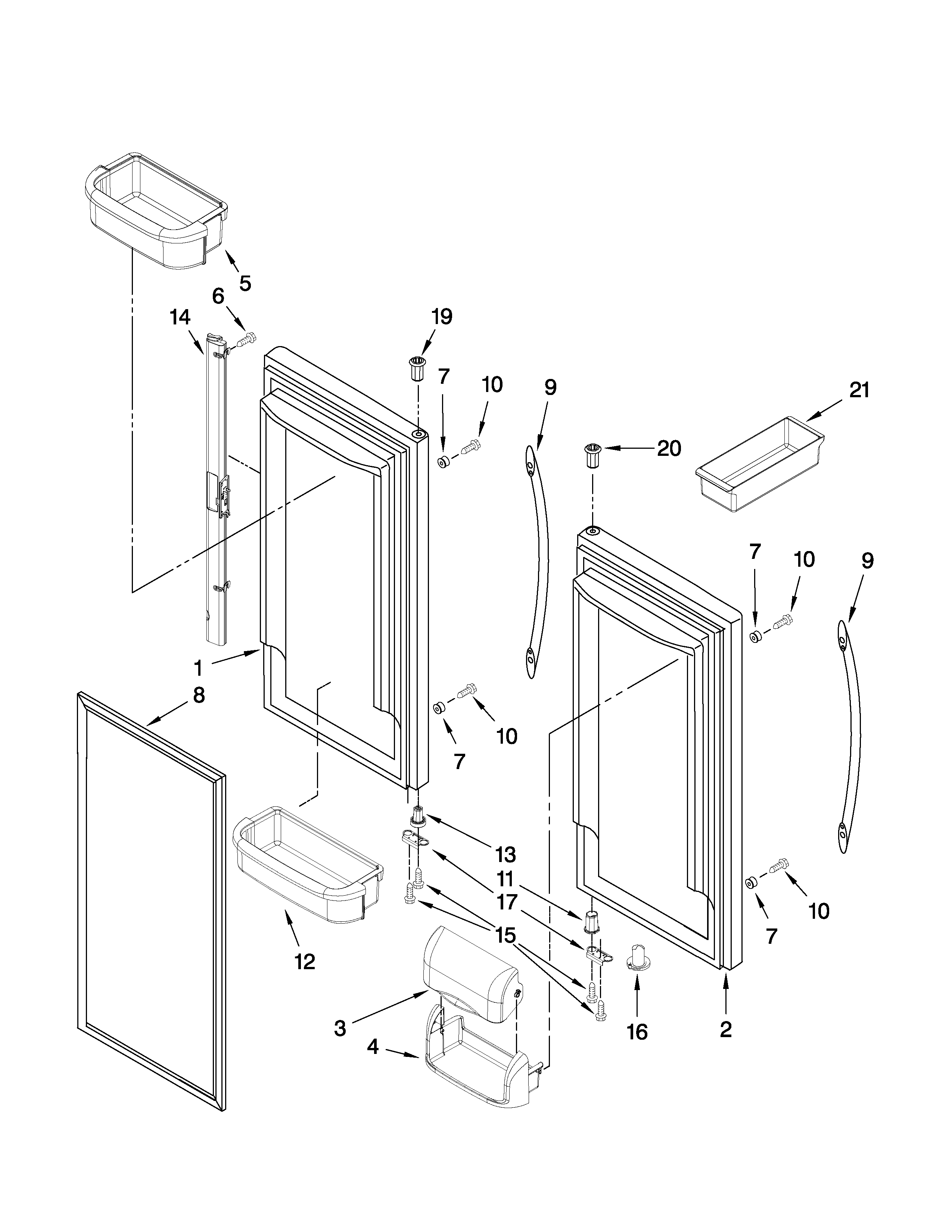 Refrigerator door parts