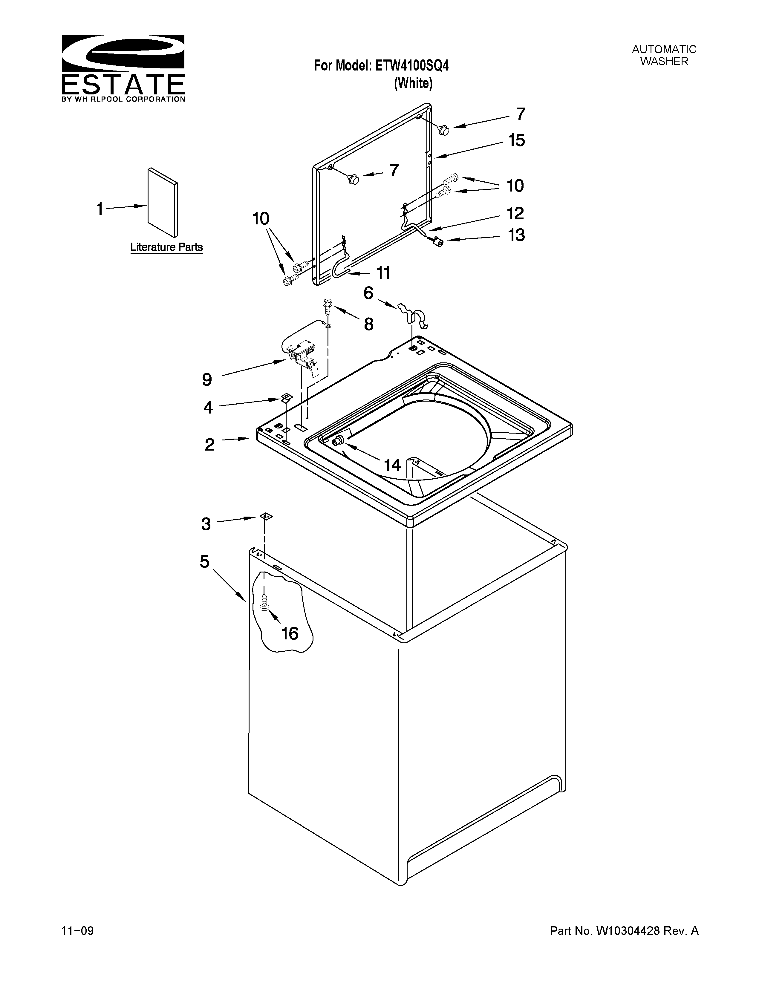 TOP AND CABINET PARTS