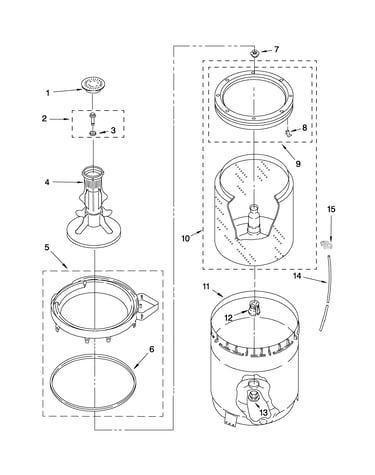 Agitator, basket and tub parts