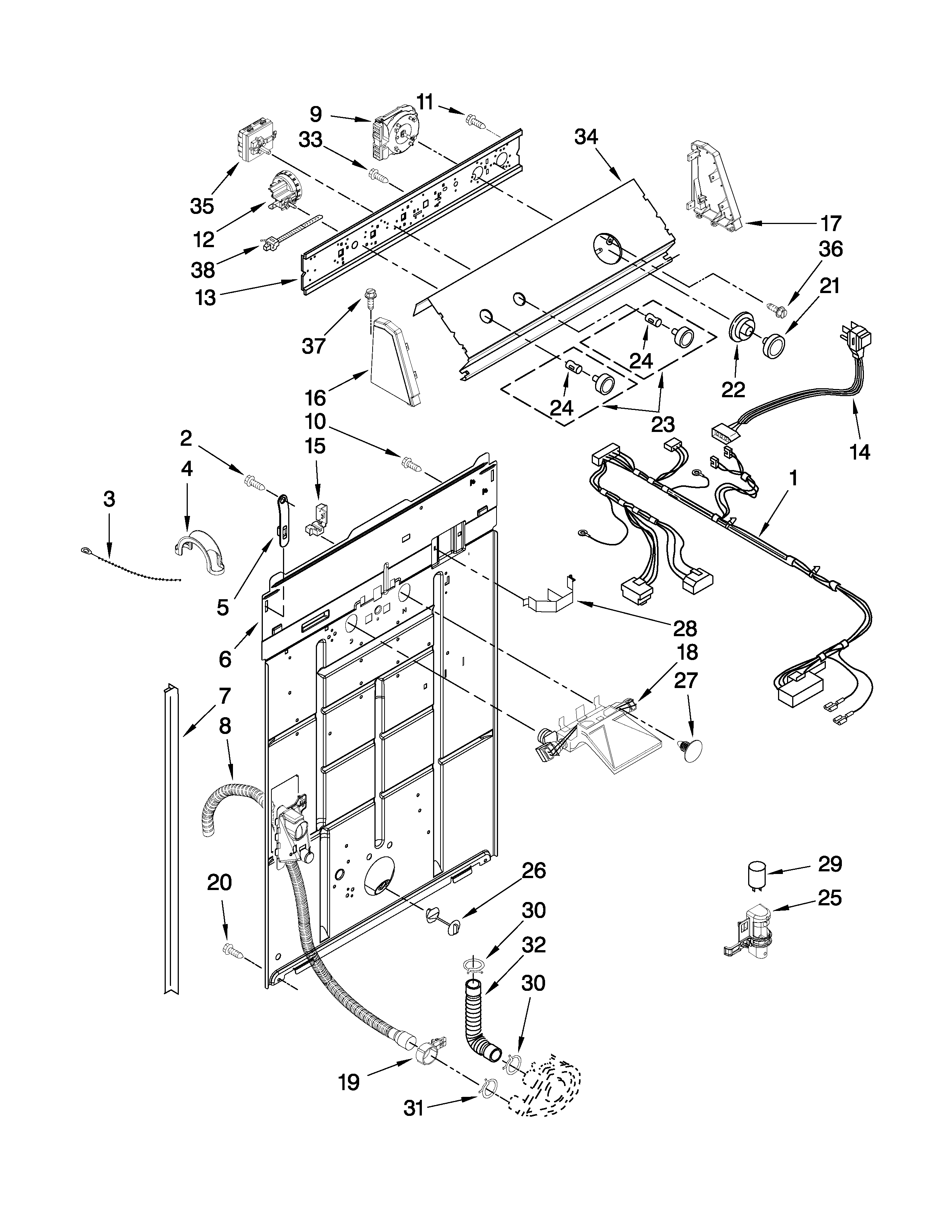 CONTROLS AND REAR PANEL PARTS