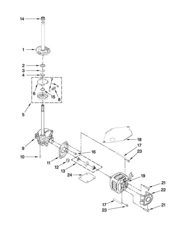 Brake, clutch, gearcase, motor and pump parts
