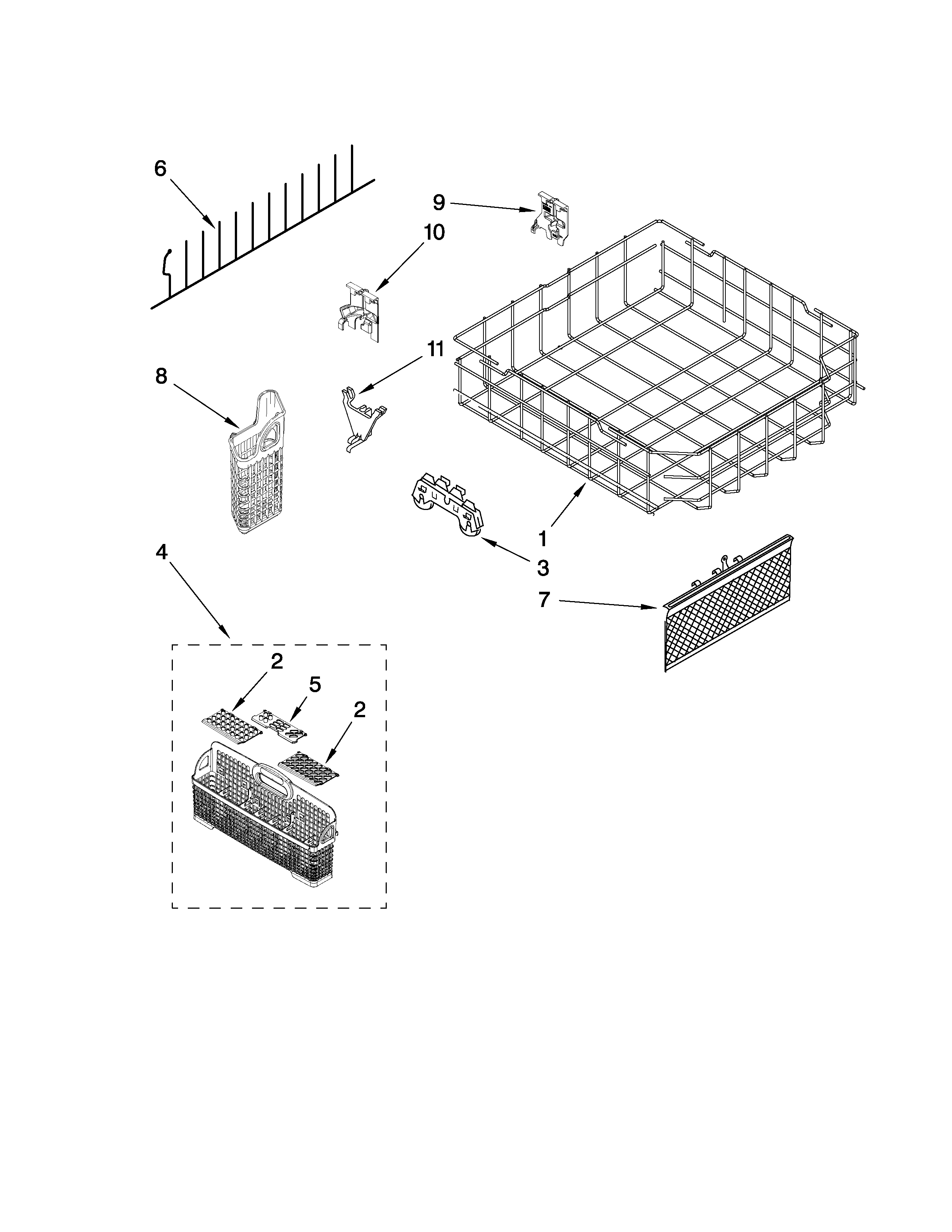 Lower rack parts