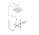Whirlpool DU930PWSQ1 upper dishrack and water feed parts diagram