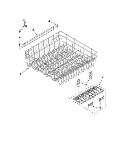 Upper rack and track parts