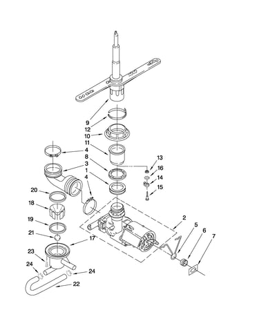 Pump and spray arm parts