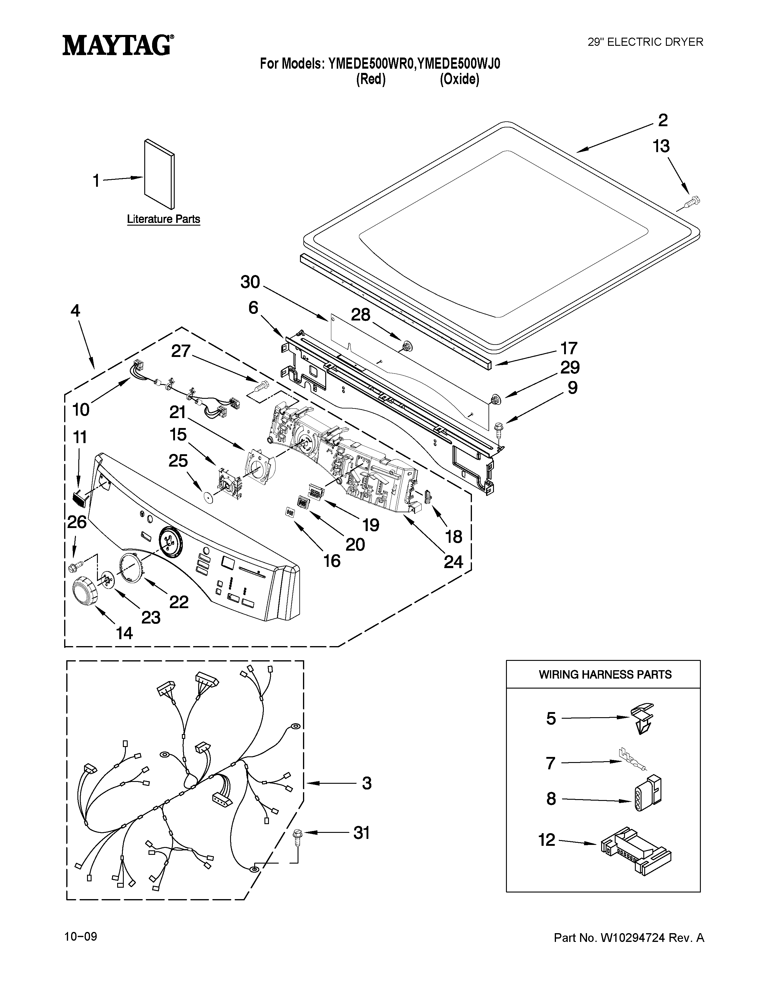 Top and console parts