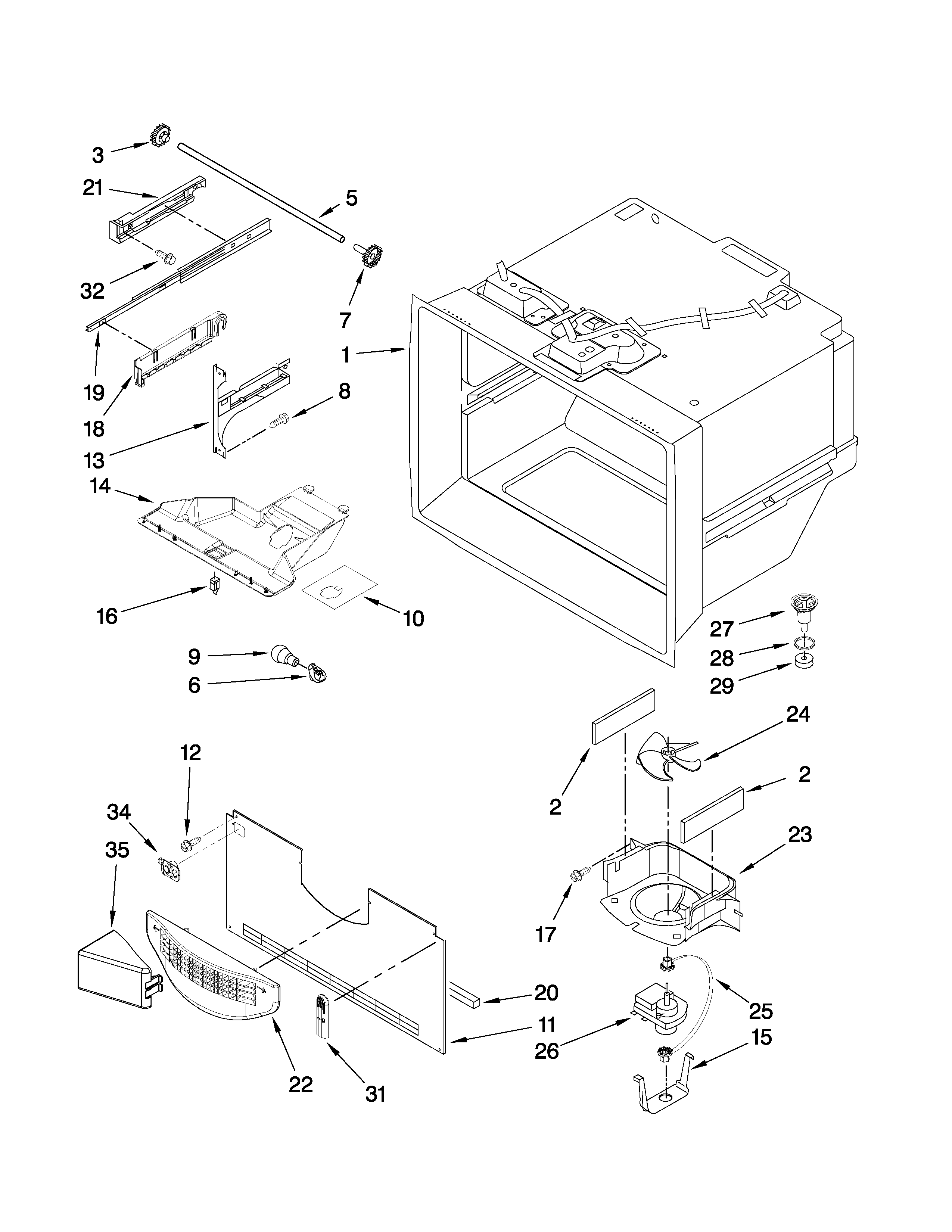 Freezer liner parts