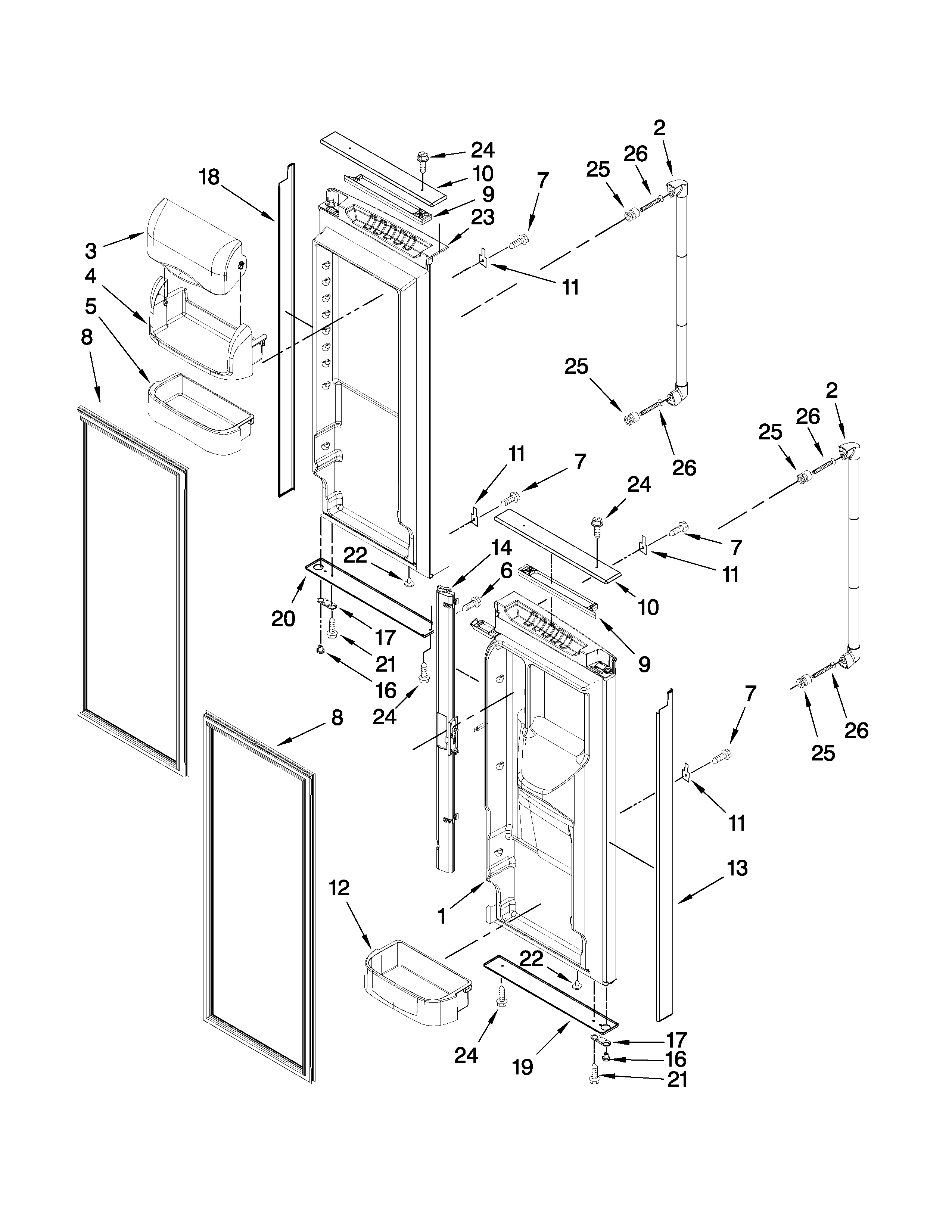 Refrigerator door parts