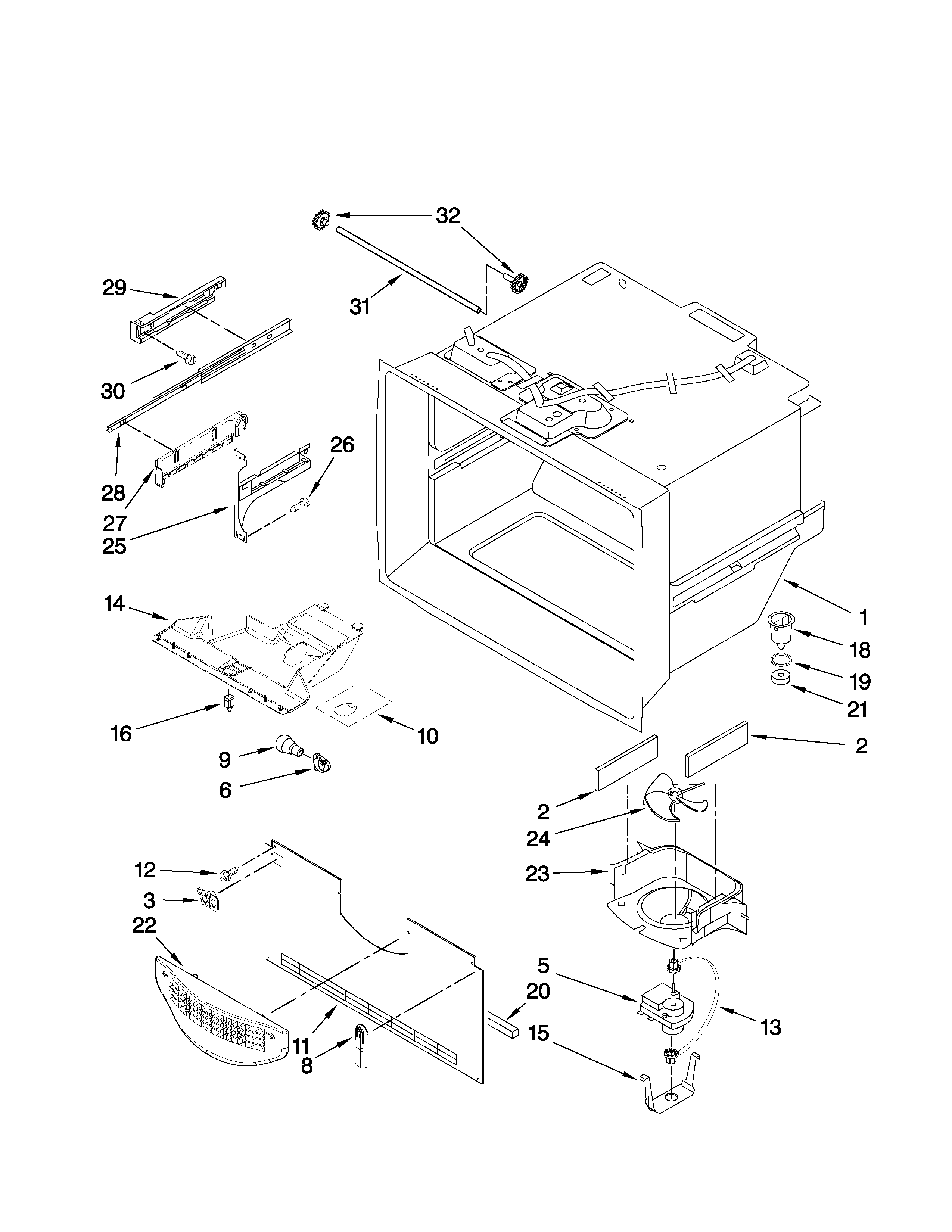 Freezer liner parts