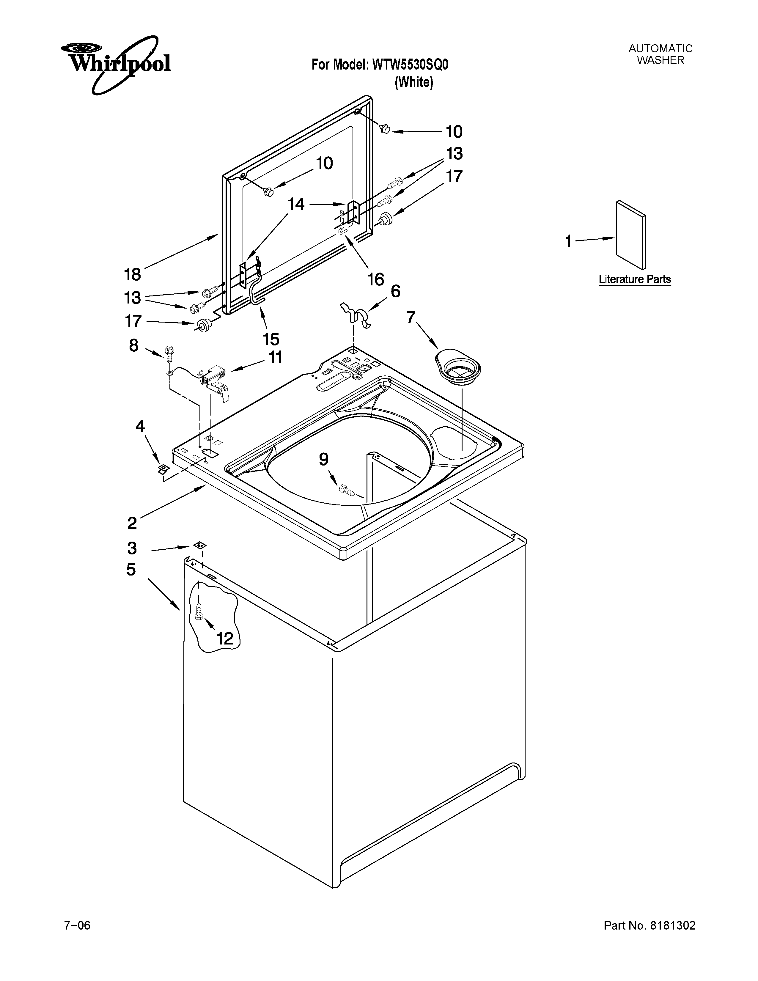 Top and cabinet parts