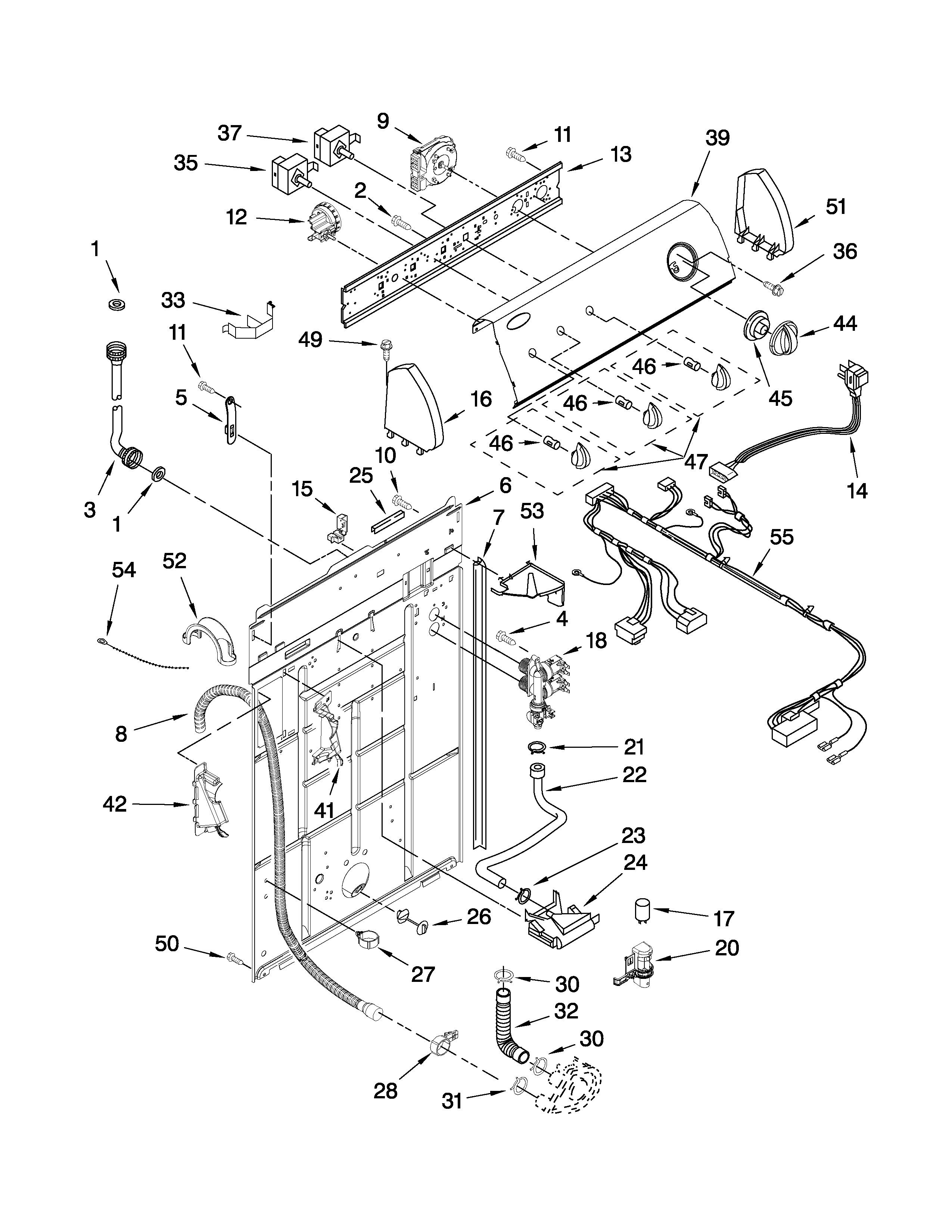 Controls and rear panel parts