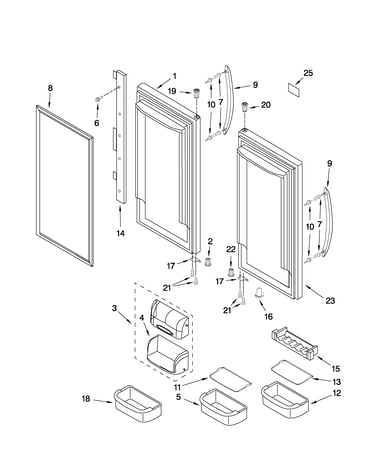 Refrigerator door parts