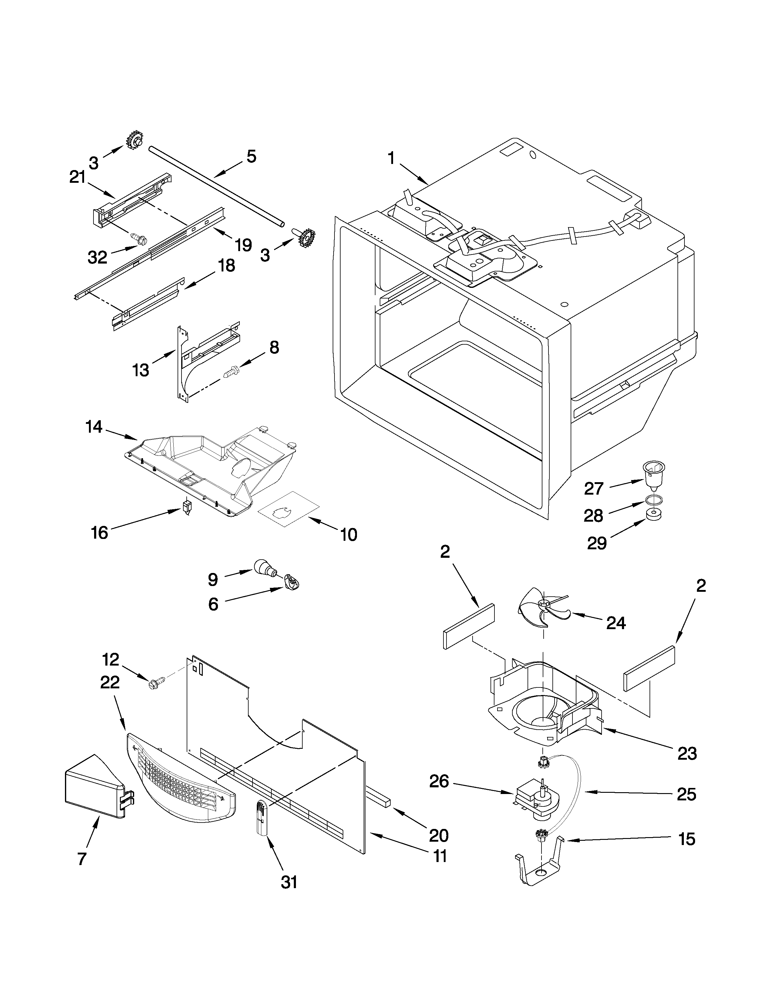 Freezer liner parts