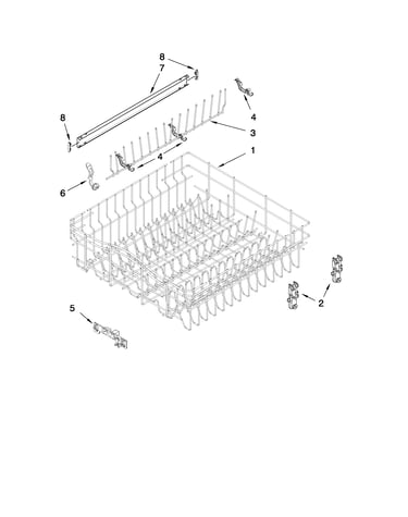 Upper rack and track parts