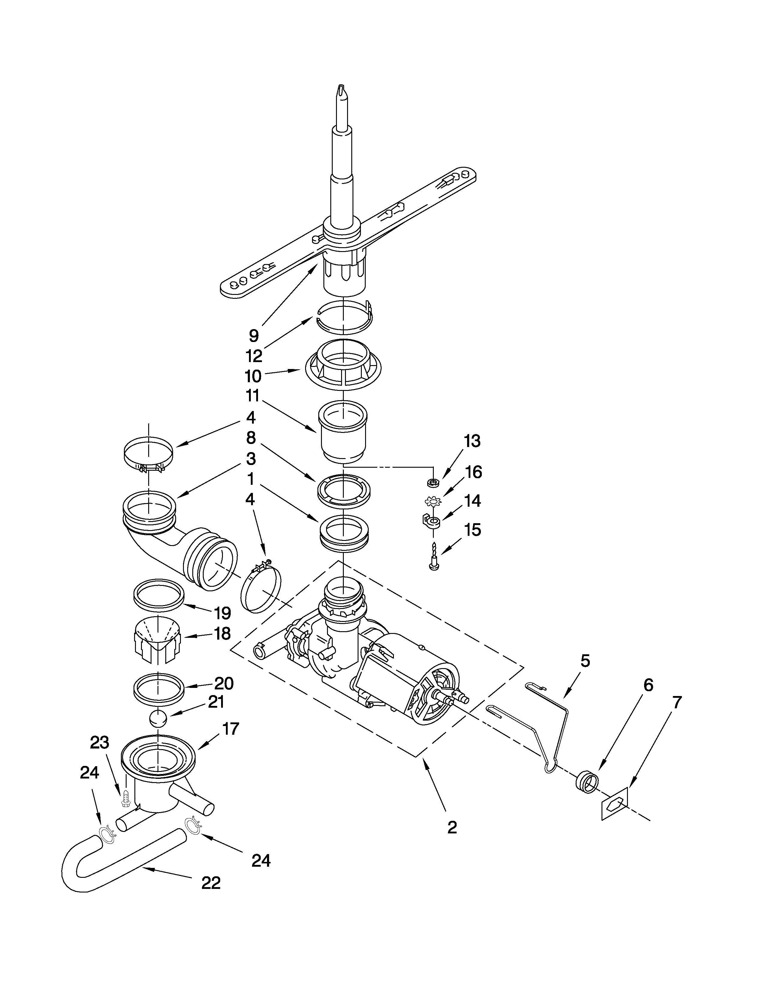 PUMP AND SPRAY ARM PARTS