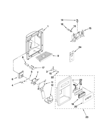 Dispenser front parts