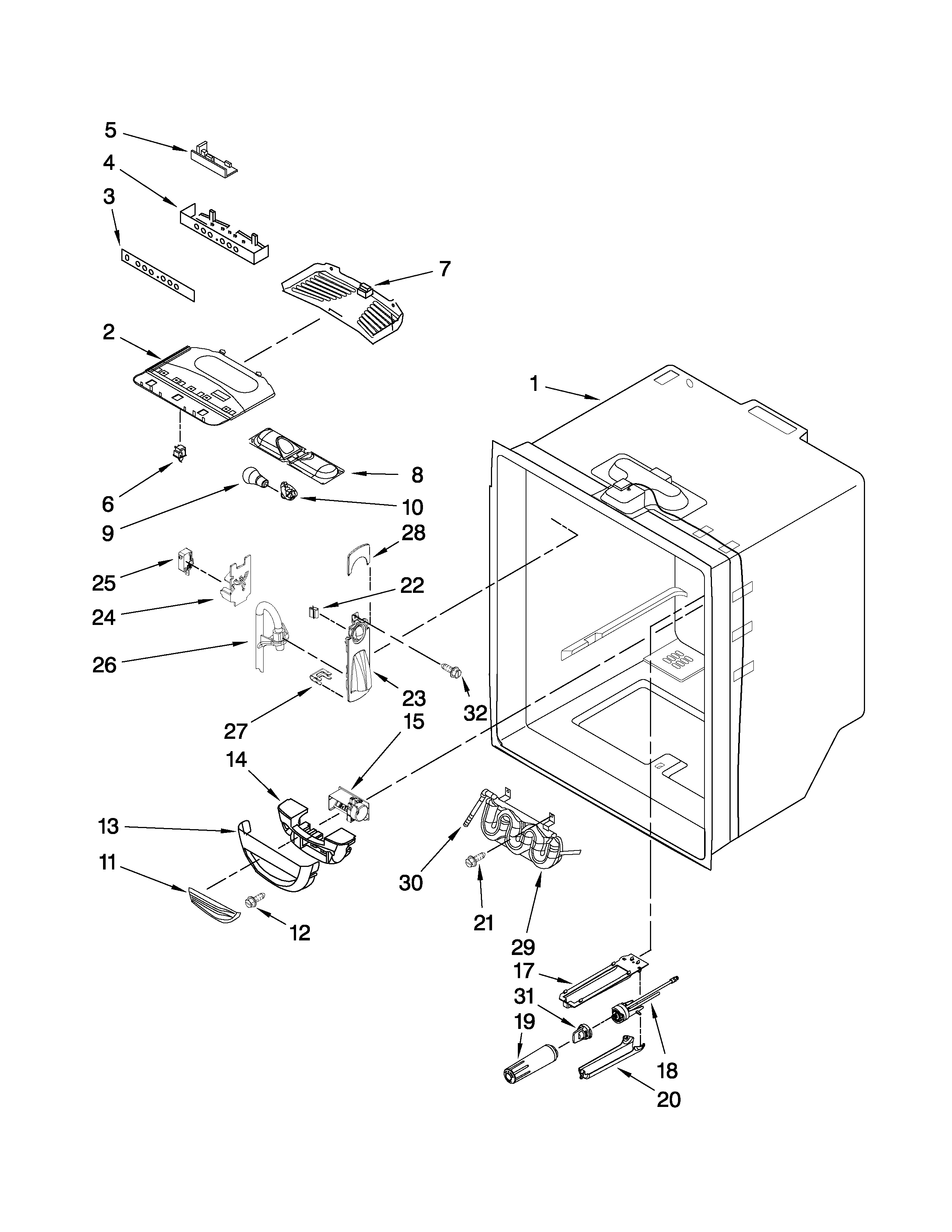 Refrigerator liner parts