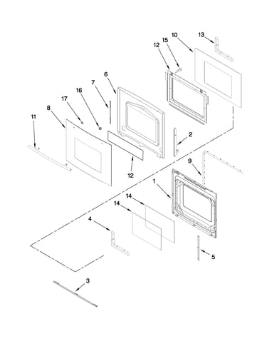 Oven door parts