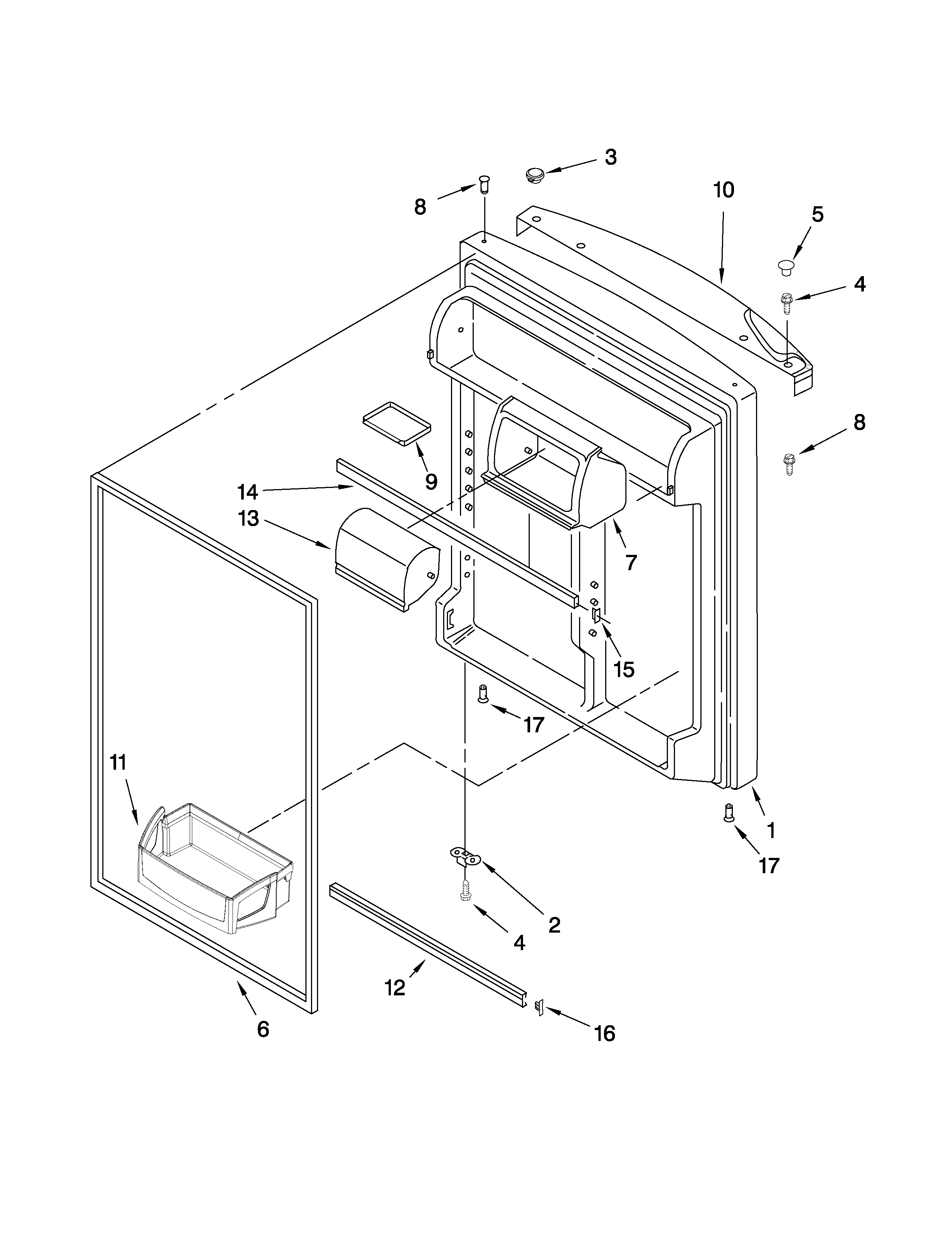 Refrigerator door parts