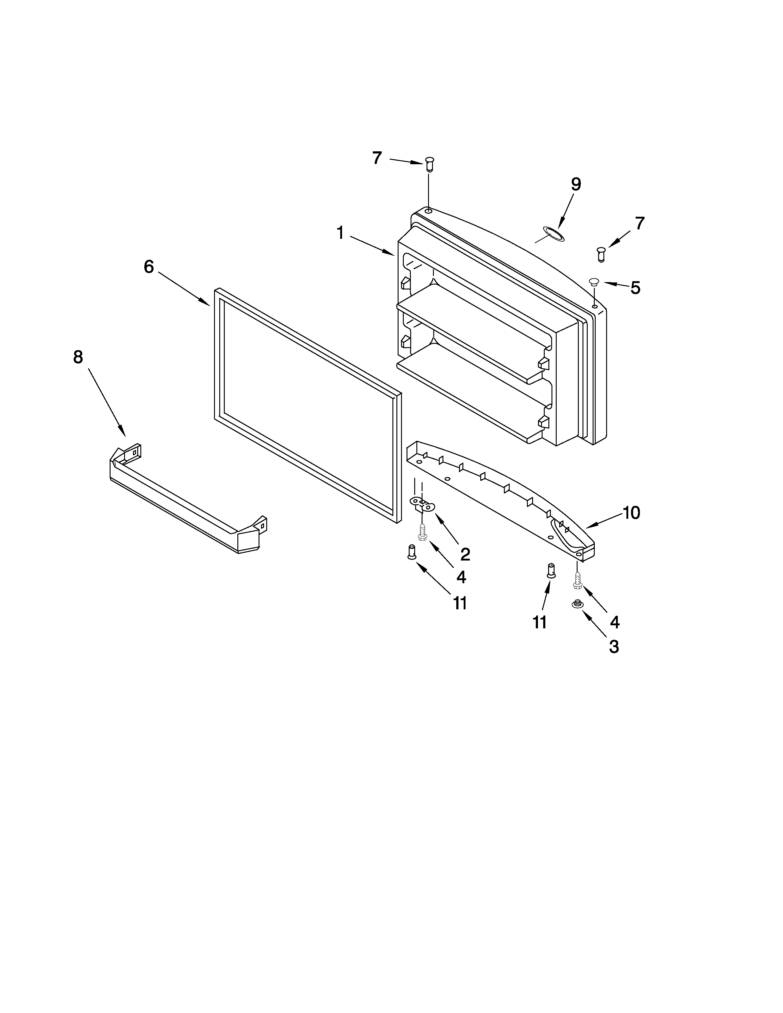 Freezer door parts