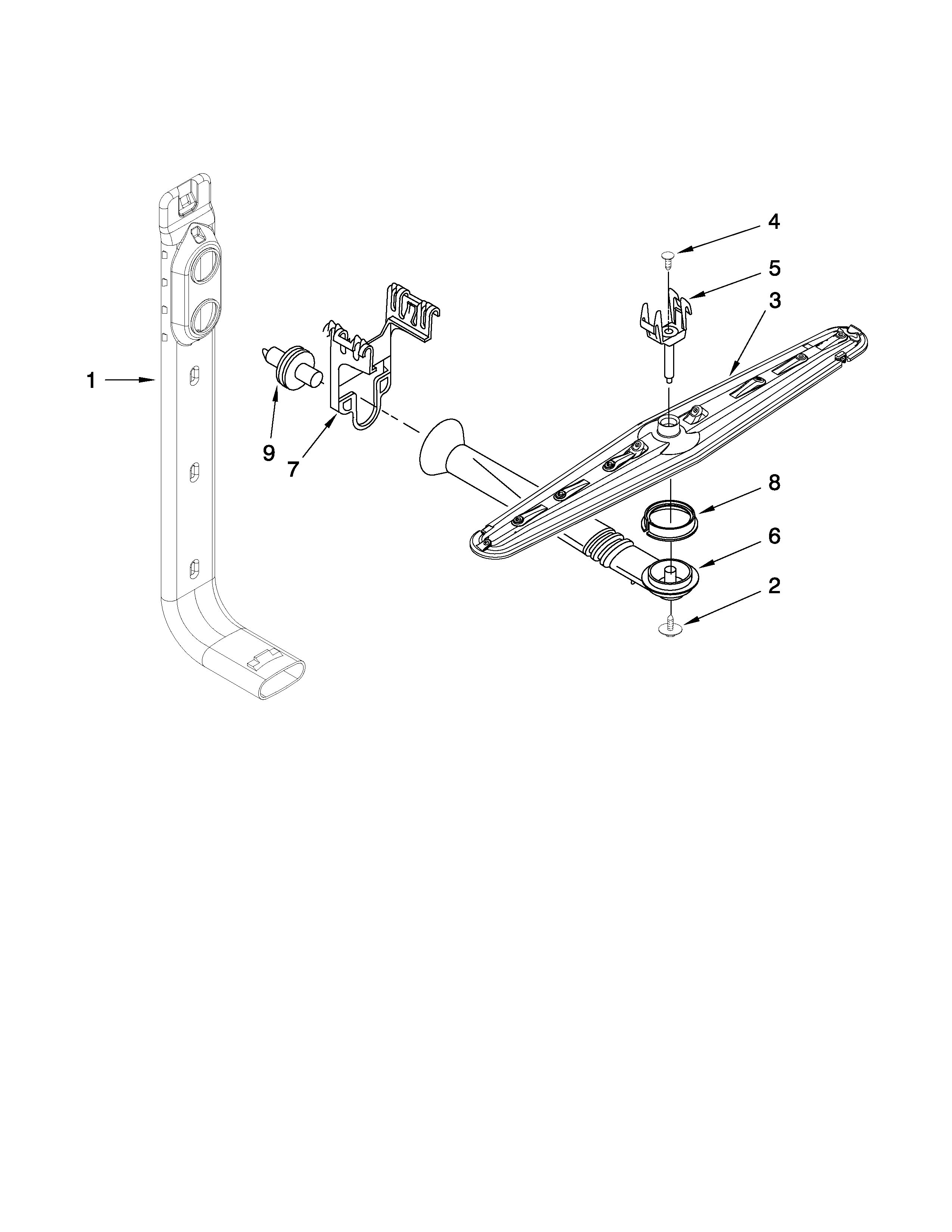 Upper wash and rinse parts