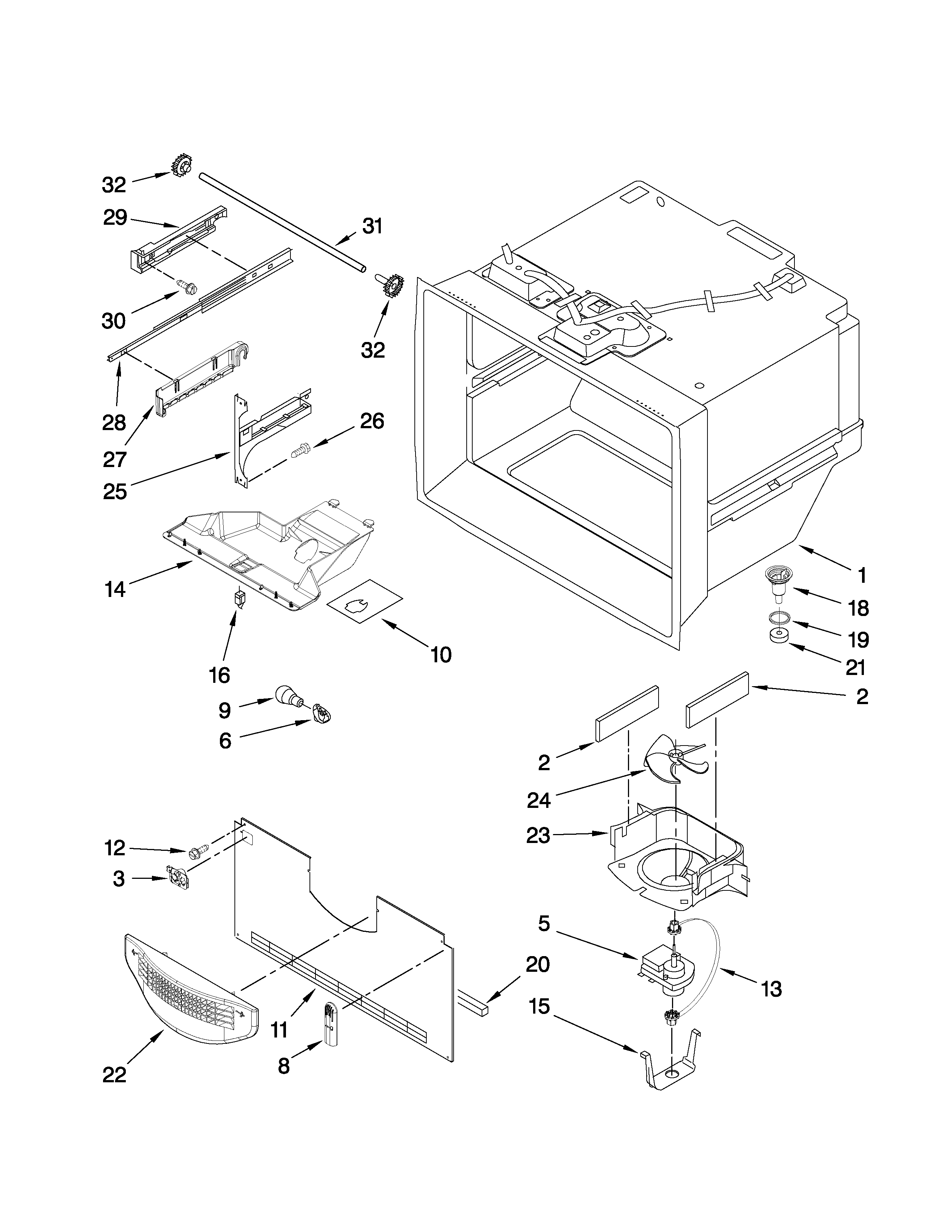 Freezer liner parts