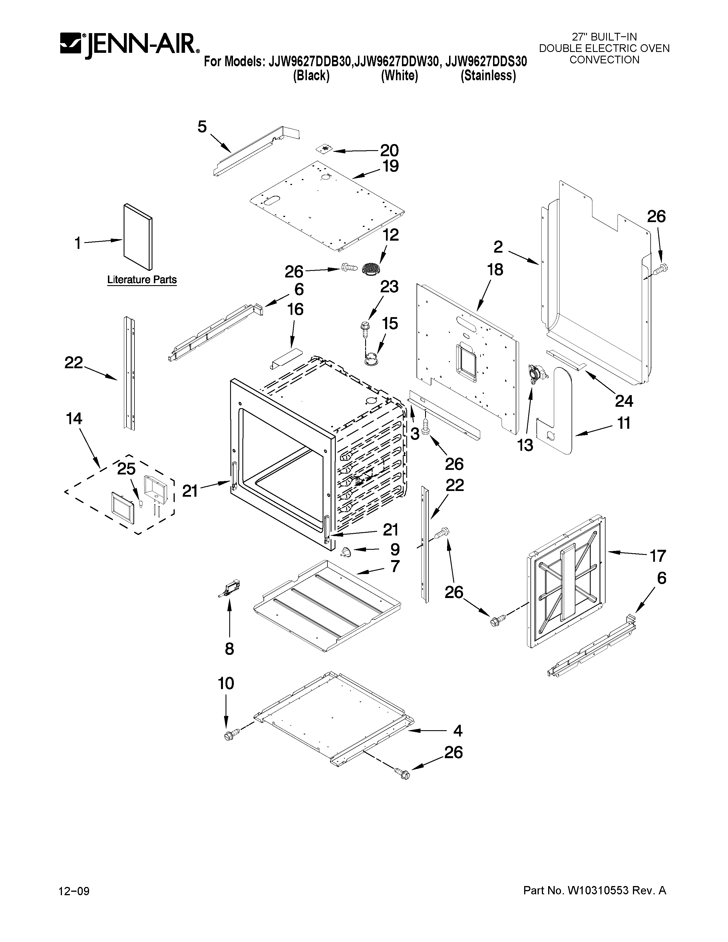 Upper oven parts