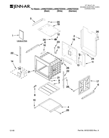 Upper oven parts