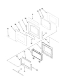 Upper oven door parts