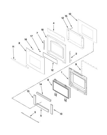 Lower oven door parts