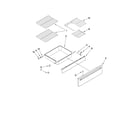 Whirlpool YGY399LXUQ05 drawer and rack parts diagram