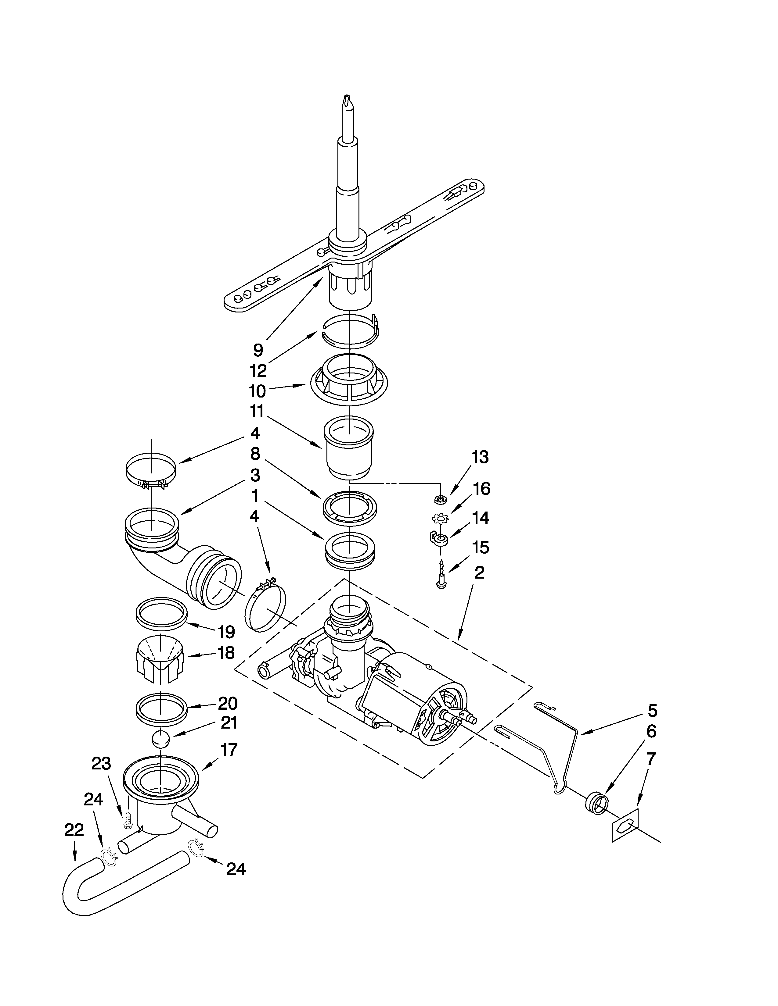 Pump and spray arm parts