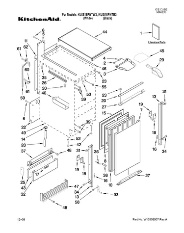 Cabinet liner and door parts