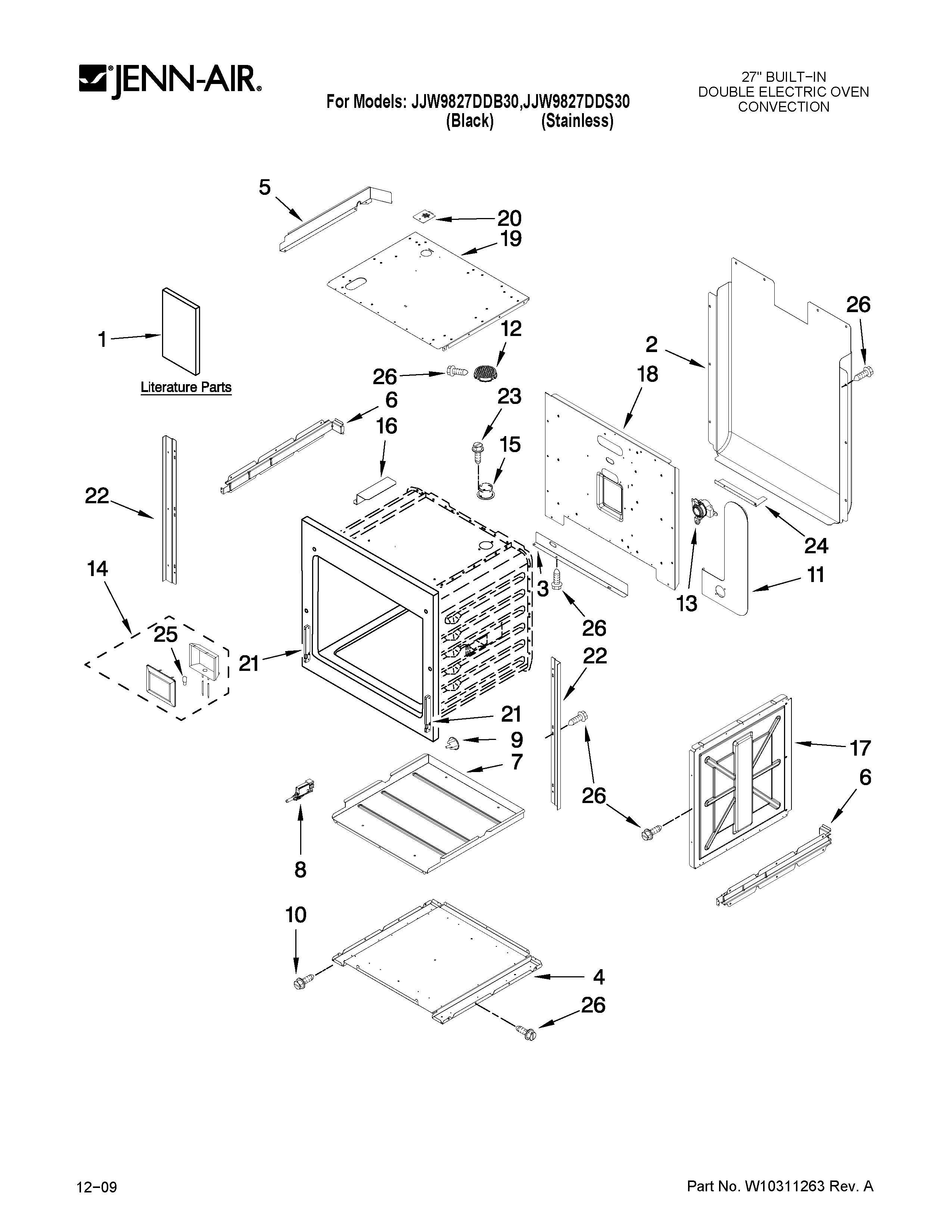 Upper oven parts
