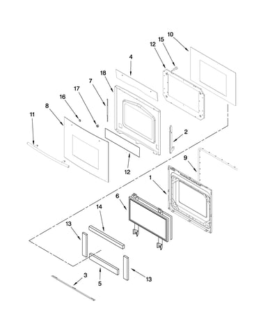 Lower oven door parts