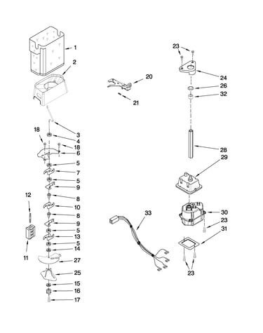 Motor and ice container parts