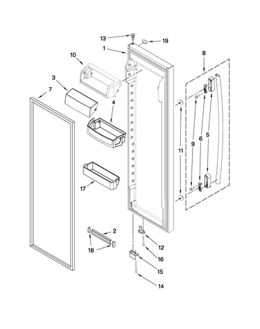 Refrigerator door parts