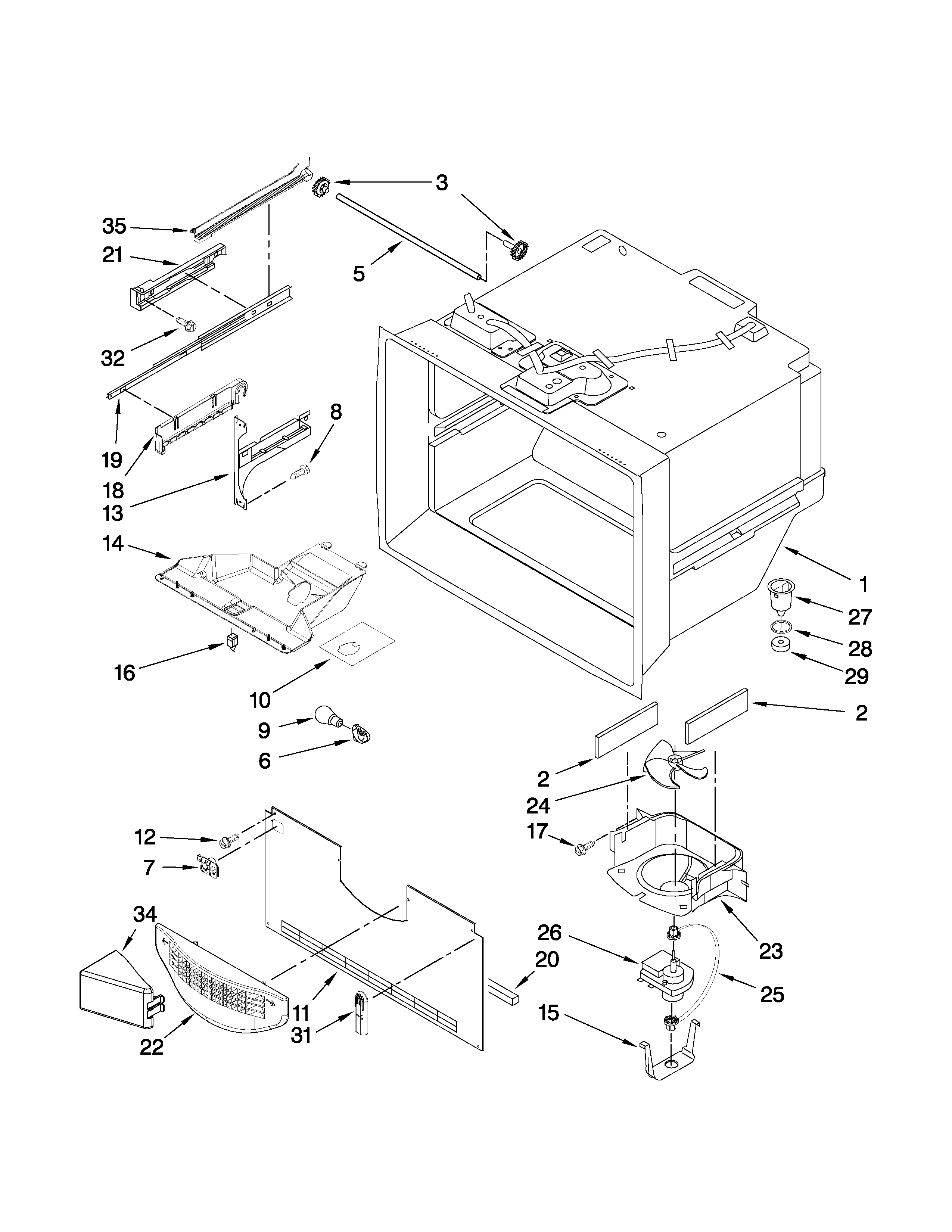 Freezer liner parts