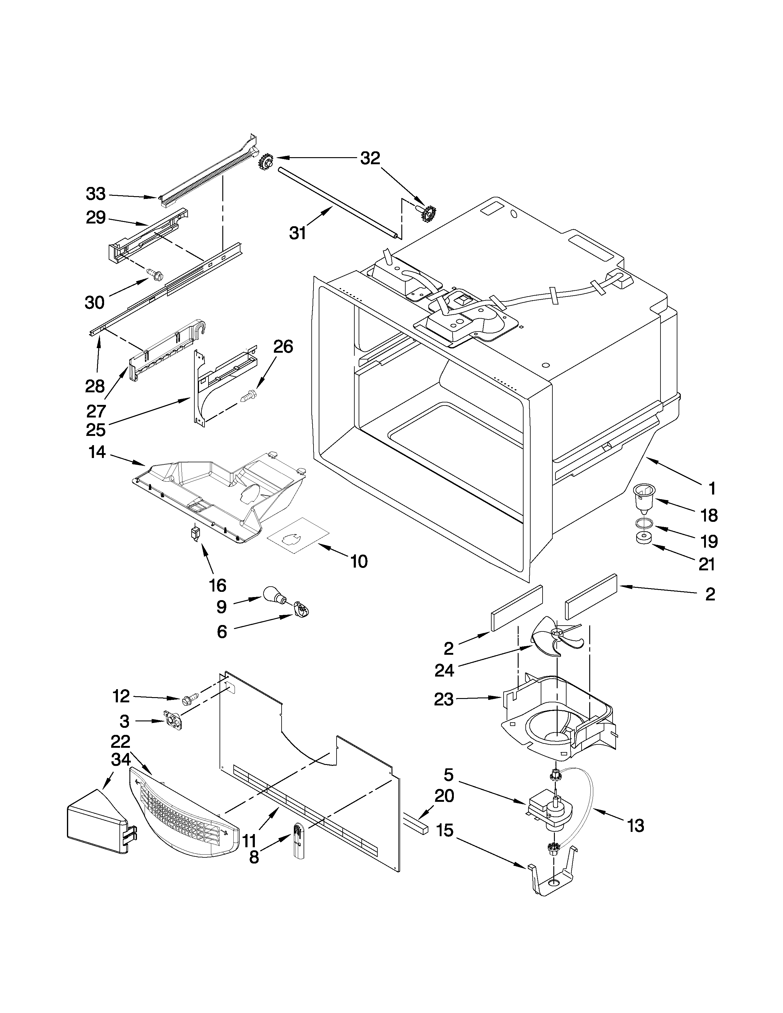 Freezer liner parts